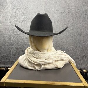 Tony Lama Santa Fe Black Wool Cowboy Hat 2X Size 7 1/4 Western Rodeo